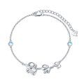 wholesale 925 Sterling Silver Elephant & Opal Charm Bracelet for Women Girls Gift Jewelry Accessories-0-0
