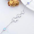 wholesale 925 Sterling Silver Elephant & Opal Charm Bracelet for Women Girls Gift Jewelry Accessories-0-1
