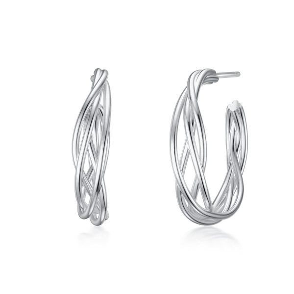 Sterling Sliver Hoop Earrings for Women-0