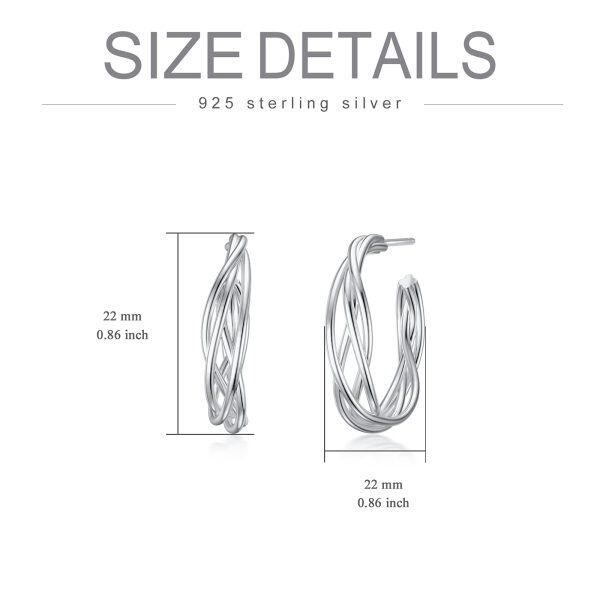 Sterling Sliver Hoop Earrings for Women-2