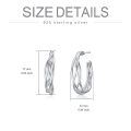 wholesale 925 Sterling Silver Twisted Wire Oval Hoop Earrings for Women-0-2