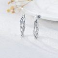 wholesale 925 Sterling Silver Twisted Wire Oval Hoop Earrings for Women-0-4