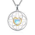 wholesale 925 Sterling Silver Heart Shape Opal Stone Celtic Knot Pendant Necklace for Women-0-0