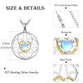 wholesale 925 Sterling Silver Heart Shape Opal Stone Celtic Knot Pendant Necklace for Women-0-2