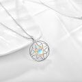 wholesale 925 Sterling Silver Heart Shape Opal Stone Celtic Knot Pendant Necklace for Women-0-4