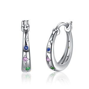 Sterling Silver Hoop Earrings-0