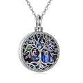 wholesale Sterling Silver Abalone Shell Opal Urn Necklace for Ashes Tree of Life Cremation Jewelry-0-0