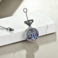 wholesale Sterling Silver Abalone Shell Opal Urn Necklace for Ashes Tree of Life Cremation Jewelry-0-2