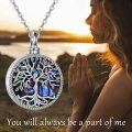 wholesale Sterling Silver Abalone Shell Opal Urn Necklace for Ashes Tree of Life Cremation Jewelry-0-4