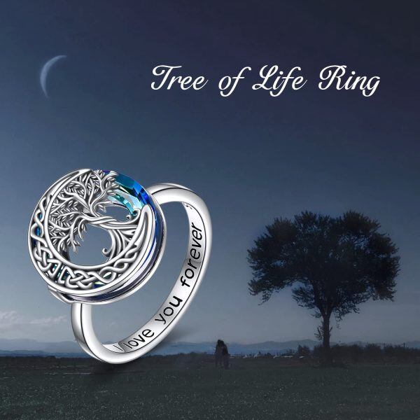 Sterling Silver Tree Of Life Rings-5