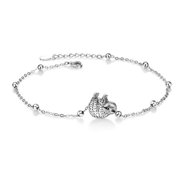 Sterling Silver Sloth Ankle Bracelets-0