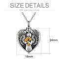 wholesale 925 Sterling Silver Heart Angel Cremation Jewelry Keepsake Pendant with Funnel and Fill Tool-0-2