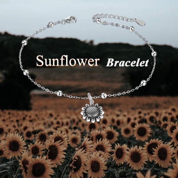 Sterling Silver Sunflower Bracelets-3