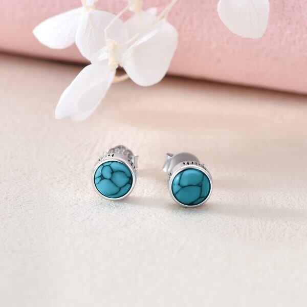 Sterling Silver Turquoise Earrings-1