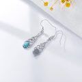 wholesale 925 Sterling Silver with Turquoise and Celtic Knot Design Dangle Earrings for Women-0-2