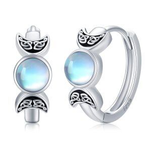 Sterling Silver Celtic Moon Earrings-0