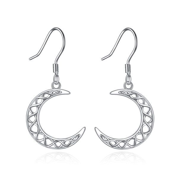 Sterling Silver Moon Earrings-0