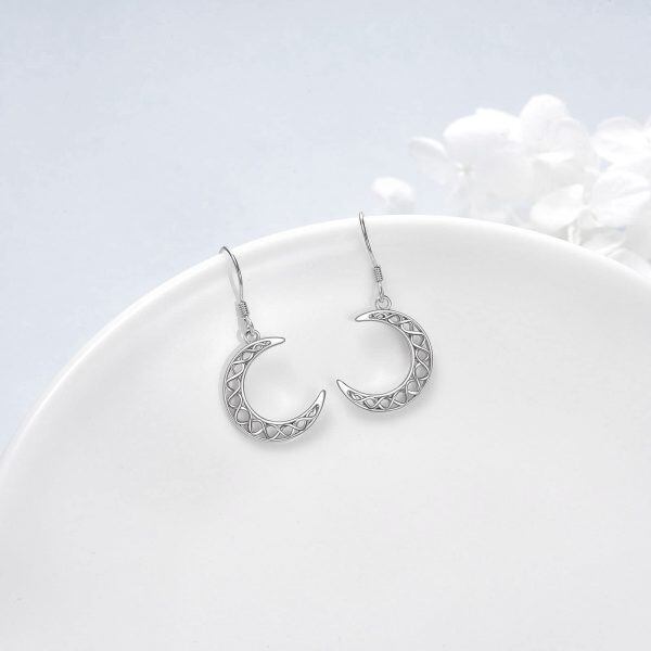 Sterling Silver Moon Earrings-1