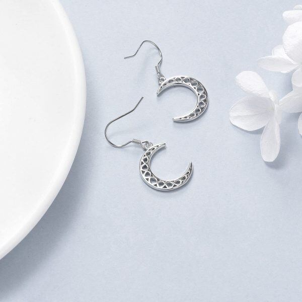 Sterling Silver Moon Earrings-2