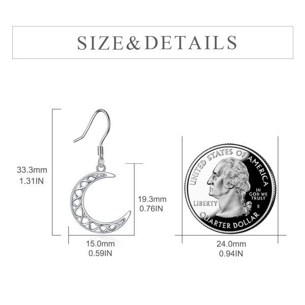 Sterling Silver Moon Earrings-3