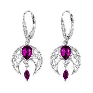 Sterling Silver Celtic Moon Earrings-0