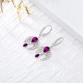 wholesale Sterling Silver Crystal Celtic Moon Dangle Earrings Birthstone Gift-0-2