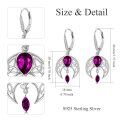 wholesale Sterling Silver Crystal Celtic Moon Dangle Earrings Birthstone Gift-0-3