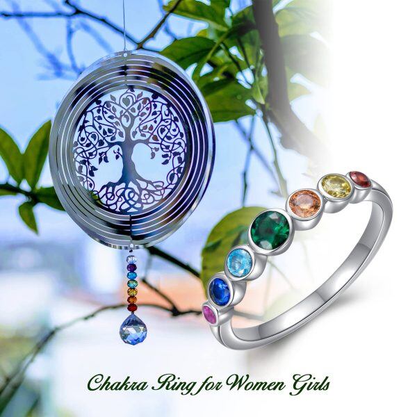 Sterling Silver Chakra Ring-5