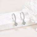 wholesale 925 Sterling Silver Round Cut Moissanite Drop Earrings with Cubic Zirconia Accents-0-1