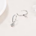 wholesale 925 Sterling Silver Round Cut Moissanite Drop Earrings with Cubic Zirconia Accents-0-4