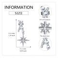 wholesale 925 Sterling Silver Starburst North Star Pearl Dangle Earrings for Women-0-1