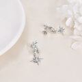 wholesale 925 Sterling Silver Starburst North Star Pearl Dangle Earrings for Women-0-4