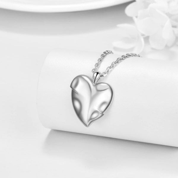 Sterling Silver Heart Choker Necklace-3