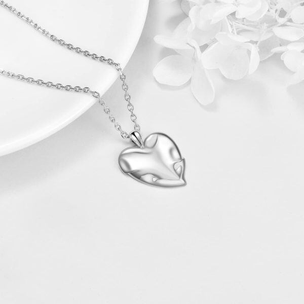 Sterling Silver Heart Choker Necklace-4