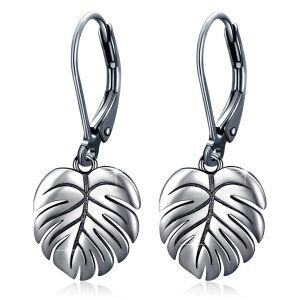 Sterling Silver Palm Leaves Earrings -0