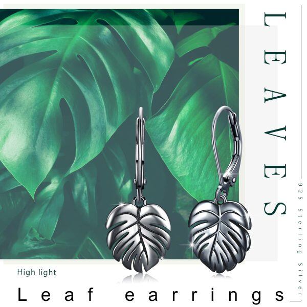 Sterling Silver Palm Leaves Earrings -1