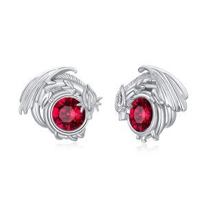 Sterling Silver Dragon Stud Earrings -0