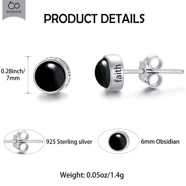 Sterling Silver Round Stud Earrings -3