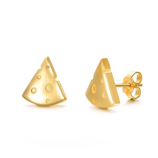 Sterling Silver Cheese Studs Earrings-0