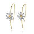 wholesale 925 Sterling Silver Daisy Flower Dangle Drop Earrings for Women - Wholesale-0-0