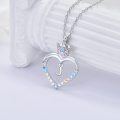 wholesale 925 Sterling Silver Heart Crown Initial J Pendant Necklace for Girls & Kids-0-3