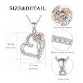 wholesale 925 Sterling Silver Rose Flower Heart Pendant Necklace for Women Wife Mom Gift-0-4