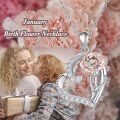 wholesale 925 Sterling Silver Rose Flower Heart Pendant Necklace for Women Wife Mom Gift-0-5