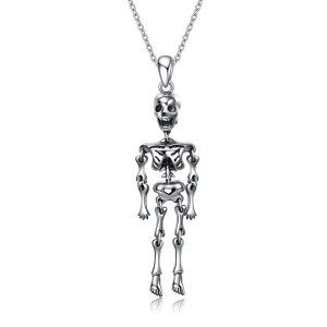 Sterling Silver Skeleton Necklace-0