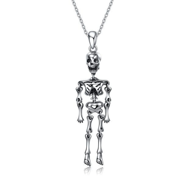 Sterling Silver Skeleton Necklace-0