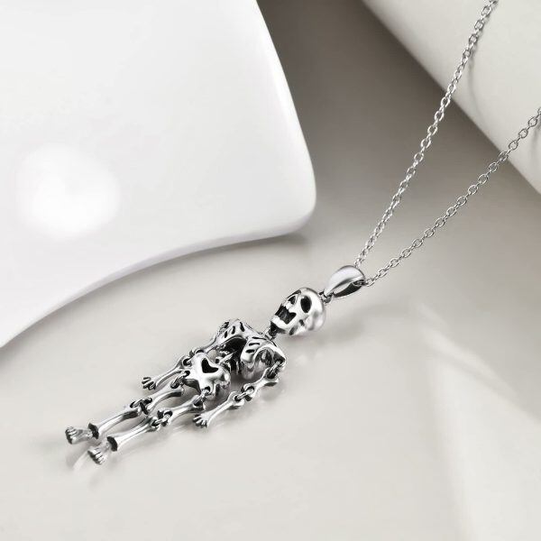 Sterling Silver Skeleton Necklace-4