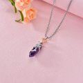 wholesale 925 Sterling Silver Purple Crystal Rose Flower Pendant Necklace for Women-0-2