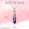 wholesale 925 Sterling Silver Purple Crystal Rose Flower Pendant Necklace for Women-0-4