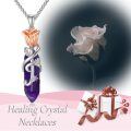wholesale 925 Sterling Silver Purple Crystal Rose Flower Pendant Necklace for Women-0-5