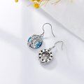 wholesale 925 Sterling Silver Blue Crystal Tree of Life Initial U Dangle Earrings Gift for Women-0-4